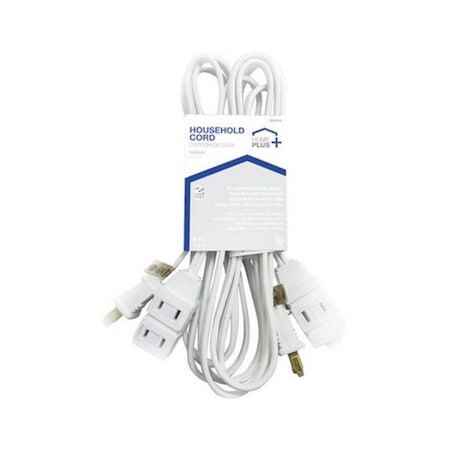 Soundwave SPT-2 Extension Cord, 16 AWG, Indoor/Outdoor, 16/2, 3 Outlets, White, PVC, 6 ft SO157631
